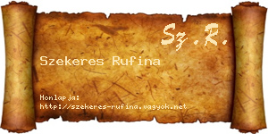 Szekeres Rufina névjegykártya